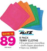 Blitz 8 Pack Terry Cothes-Per Pack