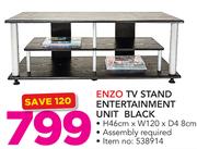 Enzo TV Stand Entertainment Unit Black 46 x 120 x 48cm