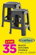 Cenplast Black Kitchen Stools-For 2