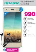 Hisense Dual Sim Smartphone Infinity U962 With Plus Bluetooth Headphones & Phone Cover