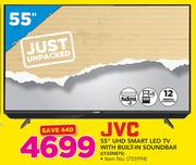 JVC 55" UHD Smart LED TV With Built In Soundbar LT-55N875