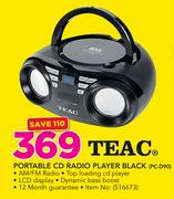 Teac Portable CD Radio Player Black PC-D90
