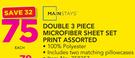 Mainstays Double 3 Piece Microfiber Sheet Set Print Assorted Includes Two Matching Pillowcases