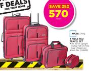 Mainstays 4 Piece Red Travel Set-Per Set