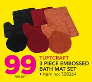 Tuftcraft 3 Piece Embossed Bath Mat Set-Per Set