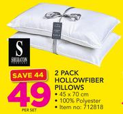 Sheraton 2 Pack Hollowfiber Pillows-45 x 70cm Per Set