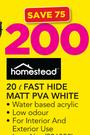 Homestead 20Ltr Fast Hide Matt PVA White