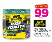 NPL Pre Ignite Pre Workout Grape-150g Each