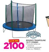 Horizon Bounce Trampoline 10 Foot Combo Includes Safety Net Enclosure