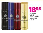 Yardley Mens Deodorant Assorted-125ml Each