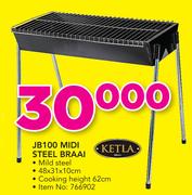 Ketla JB100 Midi Steel Braai 48x31x10cm
