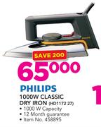 Philips 1000W Classic Dry Iron HD1172 27