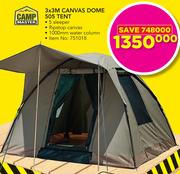 Camp Master 3x3M Canvas Dome 505 Tent For 5 Sleeper
