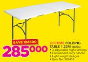 Lifetime Folding Table 1.22m 80206