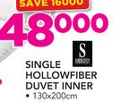 Sheraton Single Hollowfiber Duvet Inner 130x200cm
