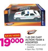 Adventure Wheels 1.43 Die Cast Action Team 6 Assorted