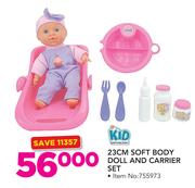Kid Connection 23cm Soft Baby Doll And Carrier Set