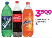 Coke, Fanta Or Sprite-2Ltr Each