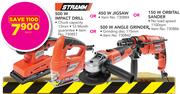 Stramm 500W Impact Drill Or 450W Jigsaw Or 500W Angle Grinder Or 150W Orbital sander-Each