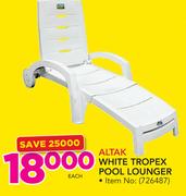 Altak White Tropex Pool Lounger