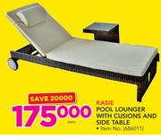 Kasie Pool Lounger With Cusions & Side Table-Each