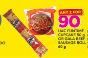 UAC Funtime Cupcake-50g Or Gala Beef Sausage Roll-60g-For 2