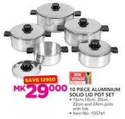 Bon Voyage 10 Piece Aluminium Solid Lid Pot Set
