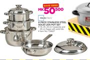 Mainstays 8 Piece Stainless Steel Solid Lids Pot Set