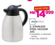 Mainstays 2Ltr Stainless Steel Vacuum Jug