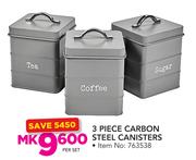 3 Piece Steel Canisters-Per Set