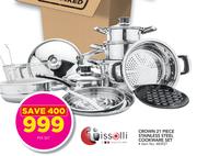 Tissolli Crown 21-Piece Stainless Steel Cookware Set-Per Set