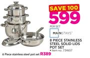 Mainstays 6-Piece Stainless Steel Solid Pot Set