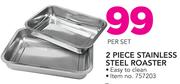 2-Piece Stainless Steel Roaster-Per Set