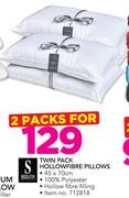 Sheraton Twin Pack Hollowfiber Pillows-For 2 Packs