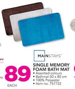 Mainstays Single Memory Foam Bath Mat-Each
