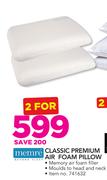 Memre Classic Premium Air Foam Pillow-For 2