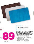Mainstays Single Memory Foam Bath Mat-Each