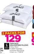 Sheraton Twin Pack Hollow Fibre Pillows-For 2