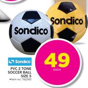 Sondico PVC 2 Tone Soccer Ball Size 5-Each