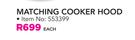 Defy Matching Cooker Hood