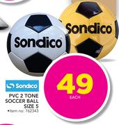 Sondico PVC 2 Tone Soccer Ball Size 5-Each