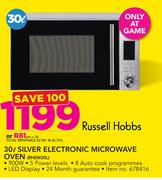 Russell Hobbs 30Ltr Silver Electronic Microwave Oven RHEM30L
