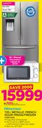 Hisense 720Ltr Metallic French Door Fridge/Freezer 720FS-WD + 20Ltr Manual Microwave