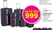 Mainstays 5 Piece Black Travel Set
