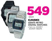 Casio Gents Retro Digital Watches-Each