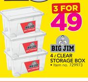 Big Jim Clear Storage Box-3 x 4Ltr