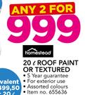 Homestead 20Ltr Roof Paint Or Textured-For 2