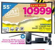 Samsung 55" Curved FHD SMart TV + Samsung 3D Blu-Ray Home Theatre System HT-J4500K