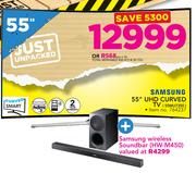 Samsung 55" UHD Curved TV + Samsung Wireless Soundbar HW-M450