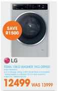 LG Titan 10Kg Washer 7Kg Dryer FH4U1JBHKANA